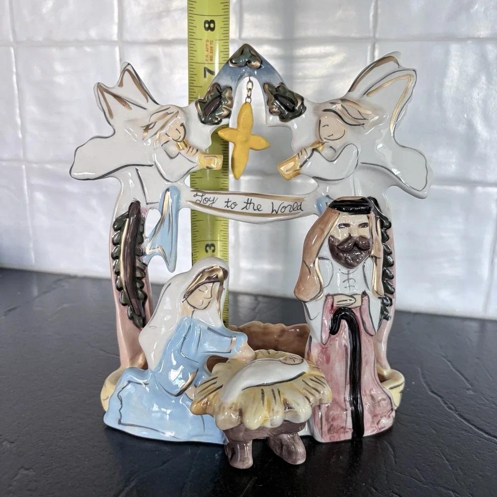 Blue Sky Clayworks Nativity Tea Light Candle 